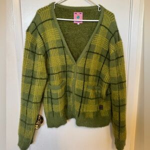 UNIF Green Plaid Women's Sweater! Size LARGE